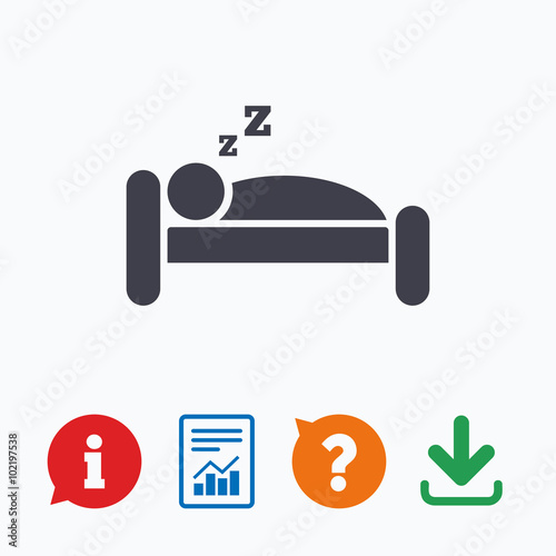 Hotel sign icon. Rest place. Sleeper symbol.