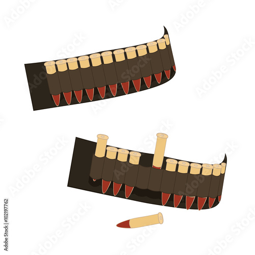 The bandolier. Separate bullets.