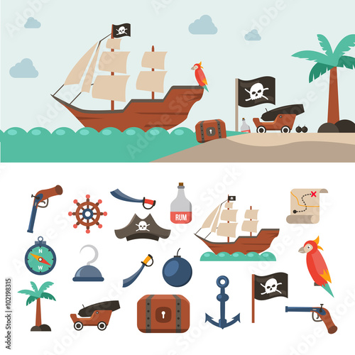 Pirate icons set