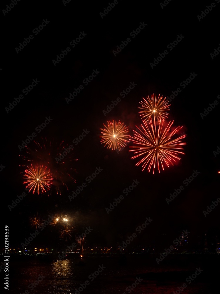 new year celebrations with colorful firework