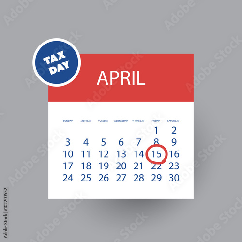 USA Tax Day Icon - Calendar Design Template