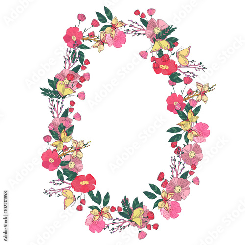 Floral wreath made of wildflowers