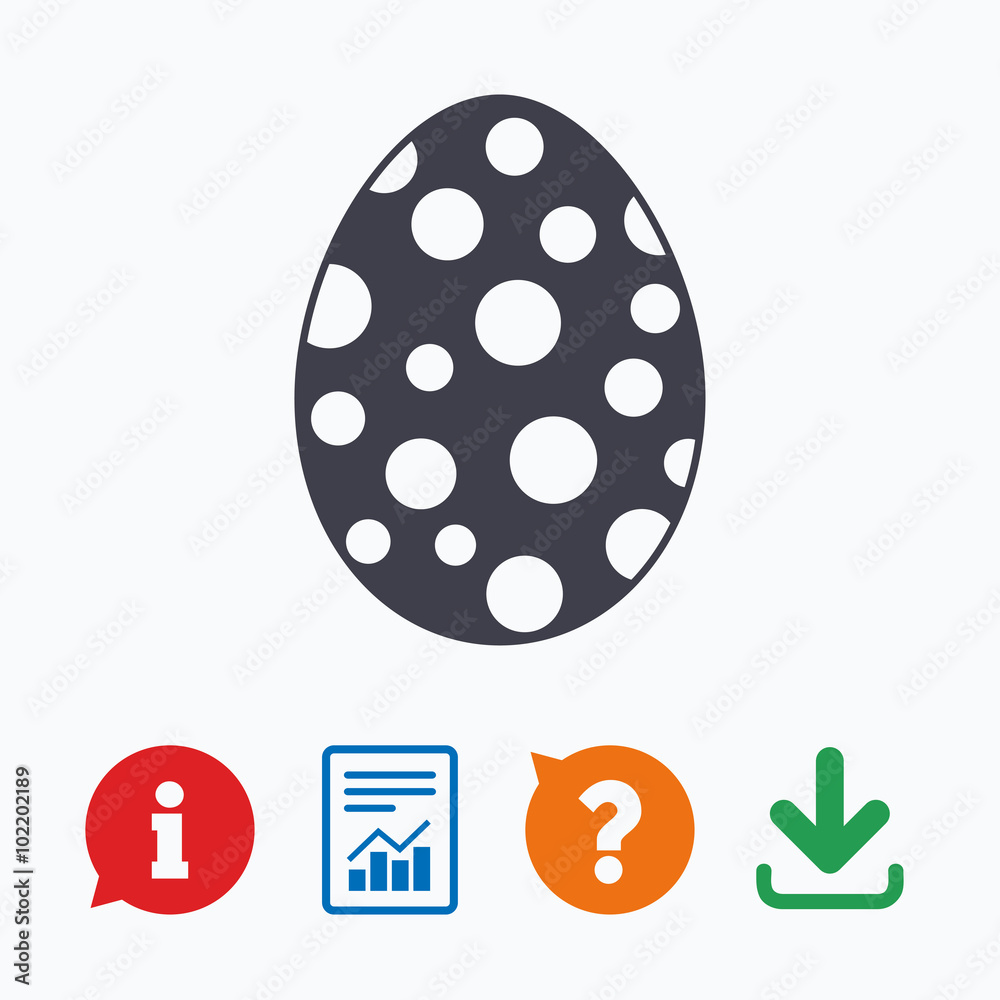 Easter egg sign icon. Easter tradition symbol. Easter egg sign icon. Easter tradition symbol.