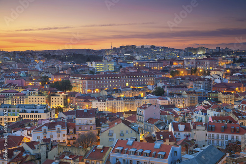 Lisbon. Image of Lisbon  Portugal during dramatic sunset.