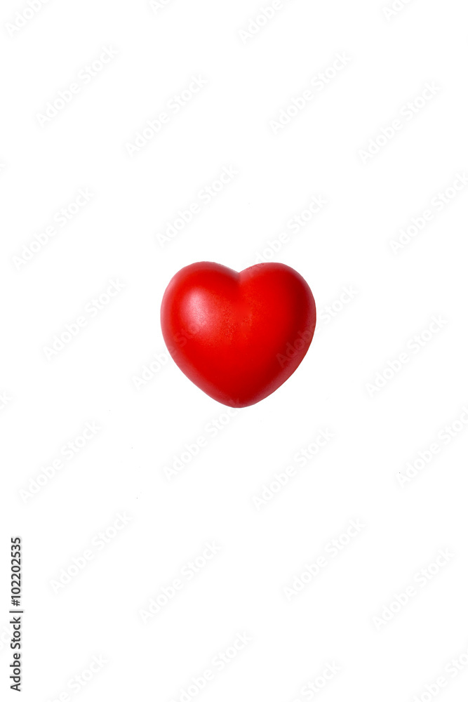 red heart on white background 