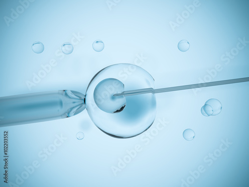 IVF (in vitro fertilization) 3D digital illustration. Fertility concept.