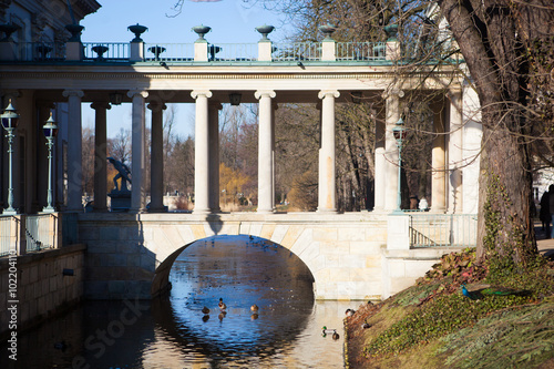 Lazienki or Royal Baths park in Warsaw in Poland
