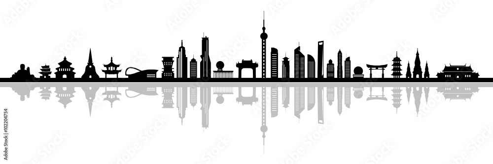 Obraz premium Skyline Shanghai tradycyjny
