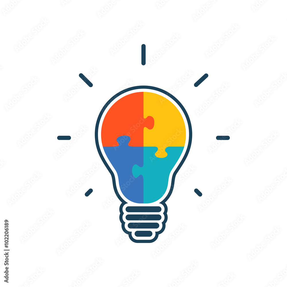 Simple flat light bulb icon. Simple flat light bulb icon.