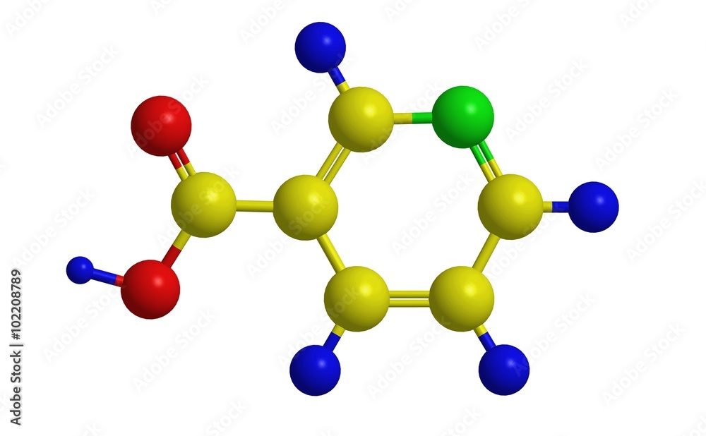Molecular structure of niacin (vitamin B3)