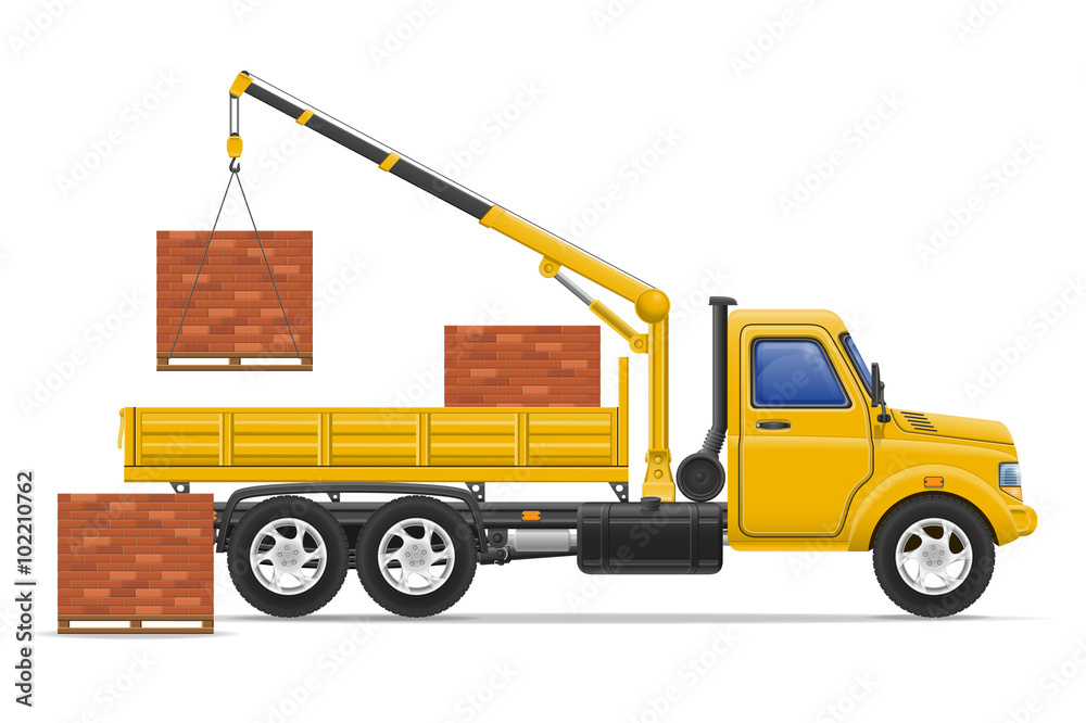 cargo truck delivery and transportation of construction material