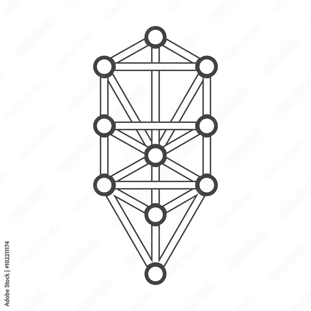 monochrome outline sacred tree of life diagram illustration. monochrome outline sacred tree of life diagram illustration.