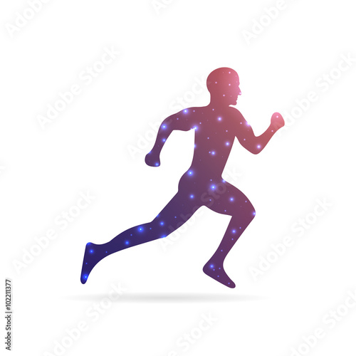 Abstract Creative concept vector image of running man for Web and Mobile Applications isolated on background  art illustration template design  business infographic and social media  icon  symbol.