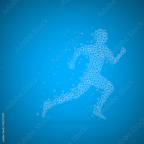 Abstract Creative concept vector image of running man for Web and Mobile Applications isolated on background, art illustration template design, business infographic and social media, icon, symbol.