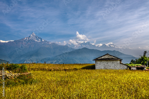 Himalaya mountains near Pokhara in Nepal