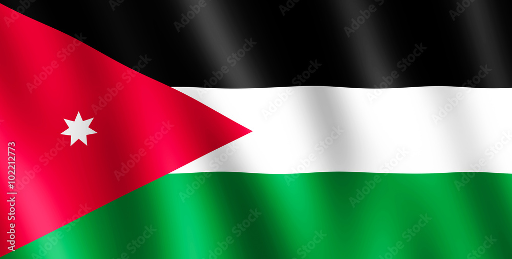 Flag of Jordan waving in the wind Flag of Jordan waving in the wind