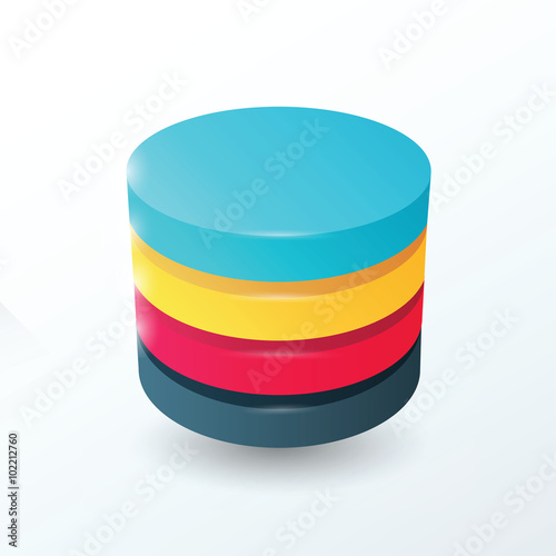 Circles 4 layer  yellow, blue, pink, black color
