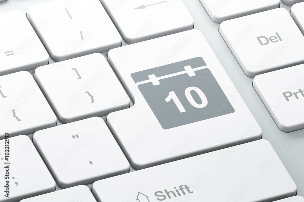 Timeline concept: Calendar on computer keyboard background Timeline concept: Calendar on computer keyboard background