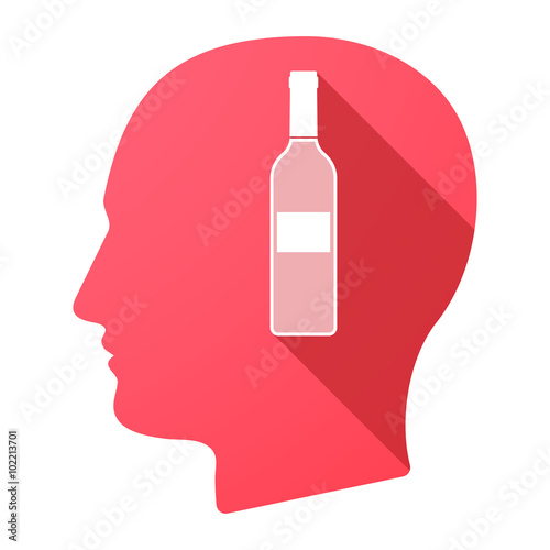 Male head icon with a bottle of wine