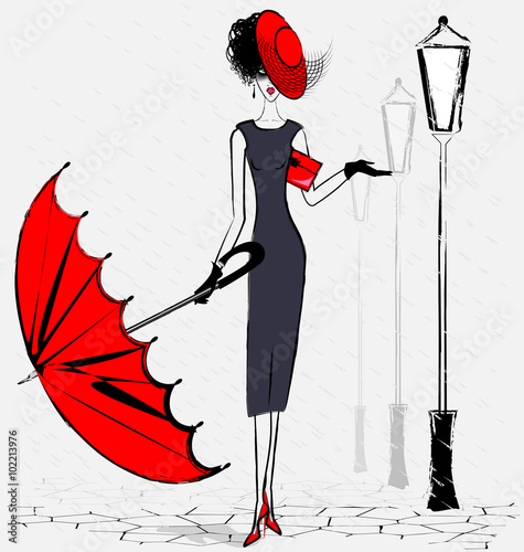 lady with umbrella