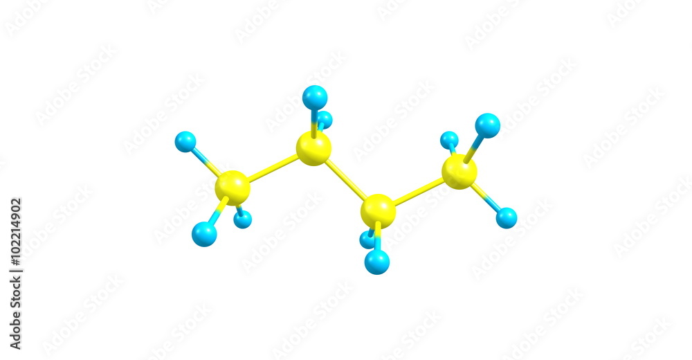 Butane molecular structure isolated on white Butane molecular structure isolated on white