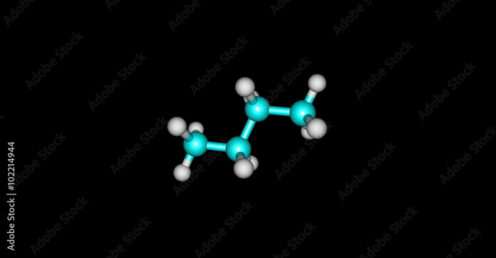 Butane molecular structure isolated on black Butane molecular structure isolated on black