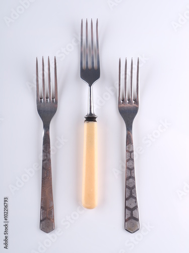 Fork on a gray background