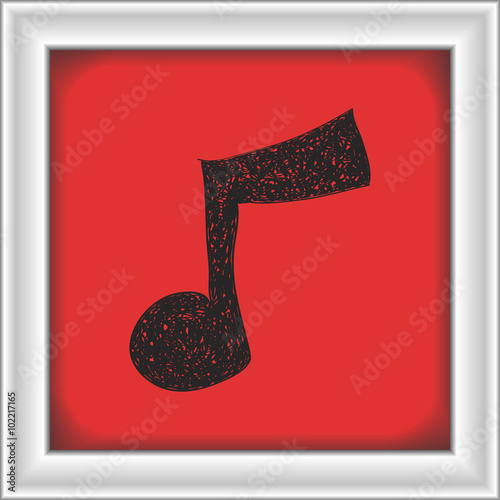 Simple doodle of a music note