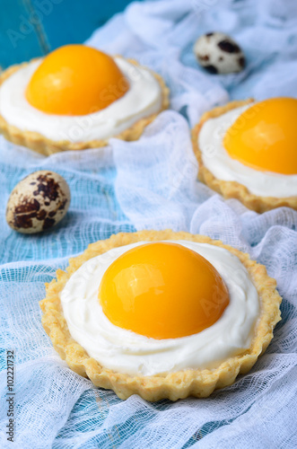 Easter Dessert, Tartlets with Cream and Apricot