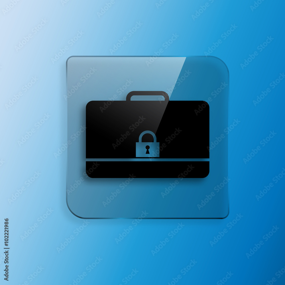 Fototapeta premium Modern flat vector icon of secured briefcase