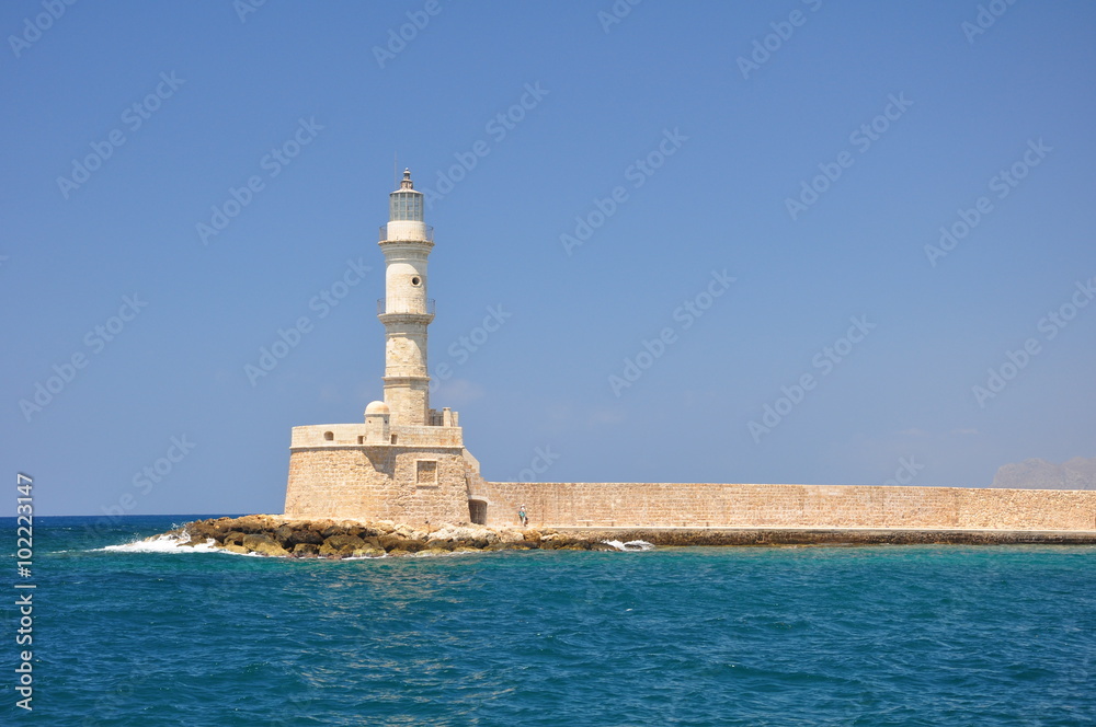 Leuchtturm im Hafen von Chania / Insel Kreta
