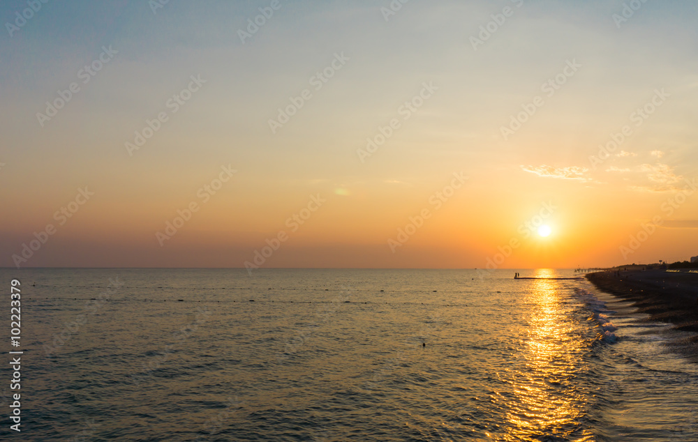 Fototapeta premium beautiful sea sunset and beach