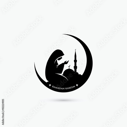 Muslim woman praying symbol 