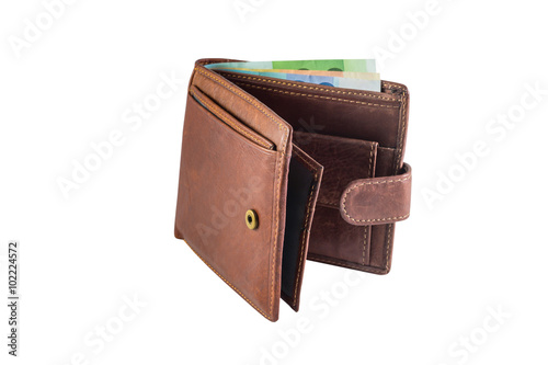 men's leather wallet isolated on white background photo