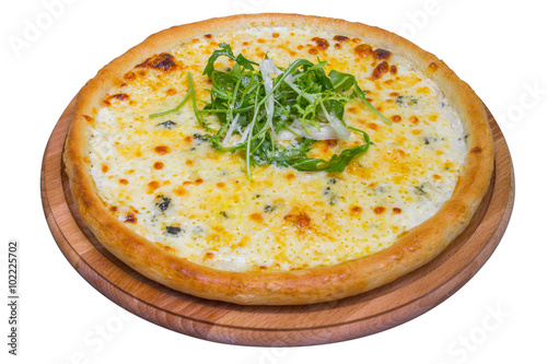 Four cheese pizza (quattro formaggi), isolated