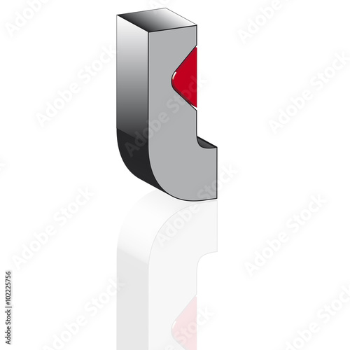 l Strich rot 3d