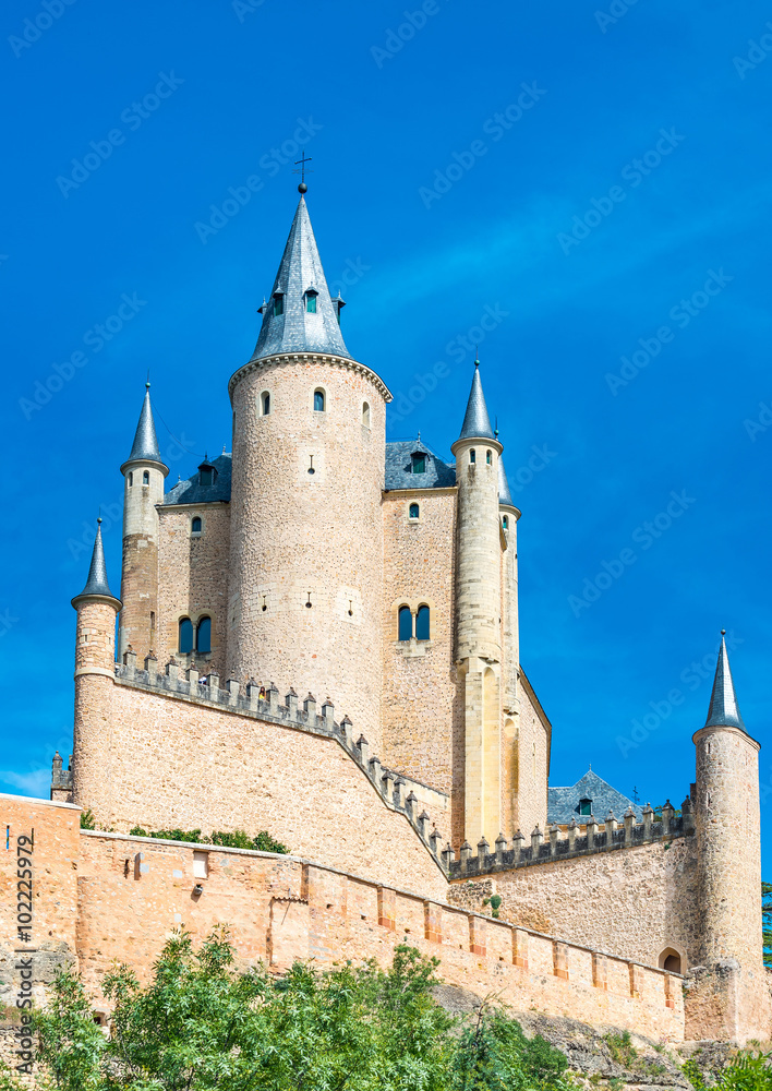 The Alcazar of Segovia (literally, Segovia Castle) is a stone fo