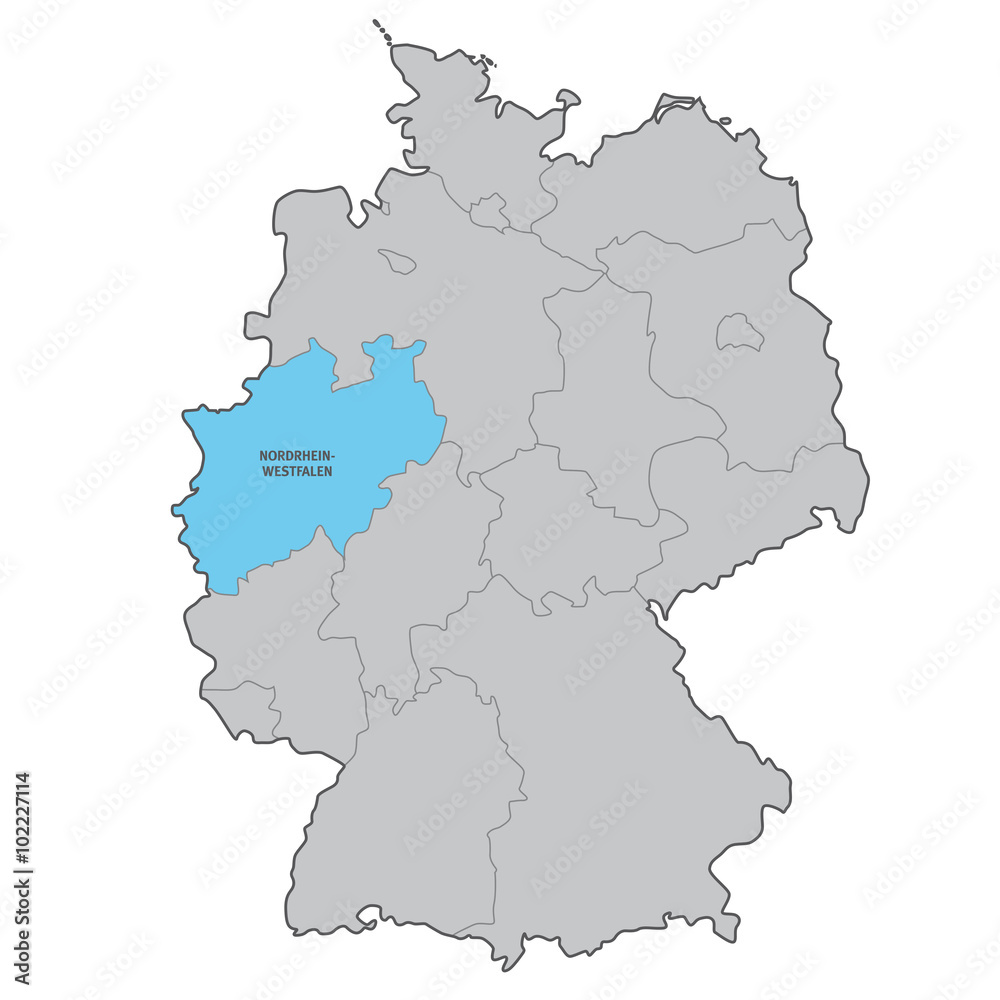 deutschland bundesland nrw karte vektor