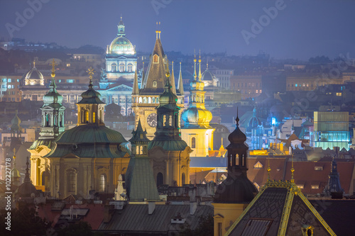  Prague, fantastic old town roofs during twilight