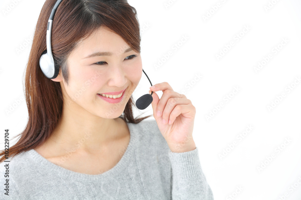 ヘッドセット・若い女性