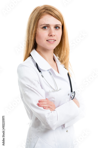 Portrait of a doctor on a white background