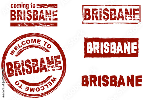 Ink stamp set city Brisbane