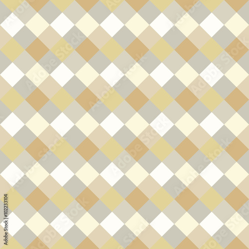 Seamless geometric pattern. Diagonal square, braiding, woven line background. Strapwork texture in warm, soft, light, gray, beige, olive colors. Rhomb, vertical figure texture. Vector