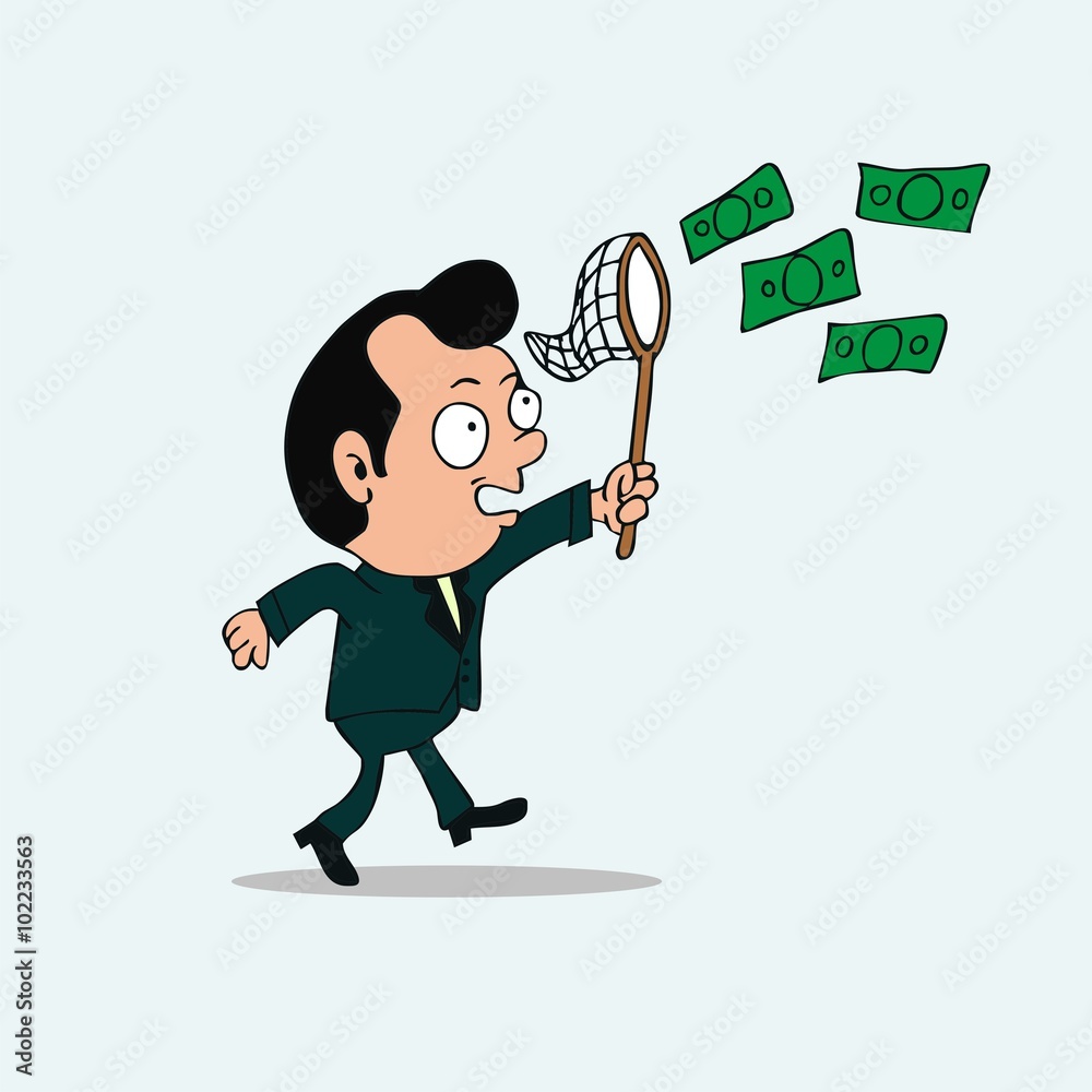 Illustration of a very rich man with money bag artoon vector. Illustration of a very rich man with money bag artoon vector.