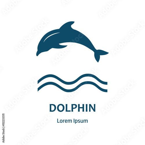 Design of logo with dolphin and label