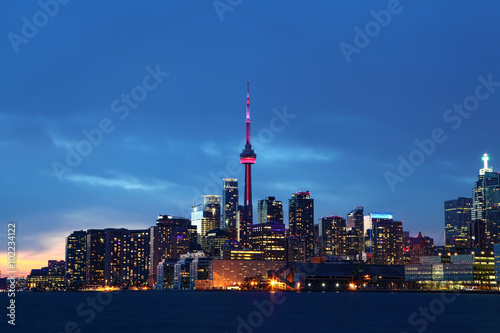 The Toronto skyline at dusk