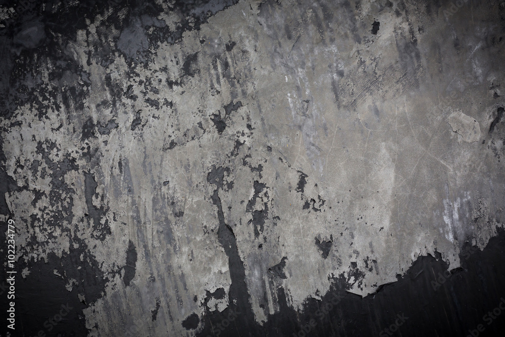 cement mortar wall texture with black paint grunge background