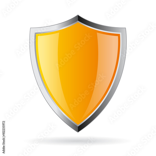 Yellow secure shield icon
