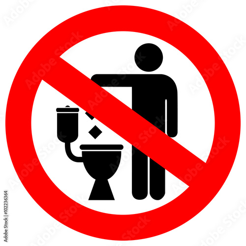 No littering in toilet sign