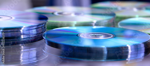 Blue cd stack photo